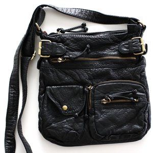 Black Leather Cross Body Bag